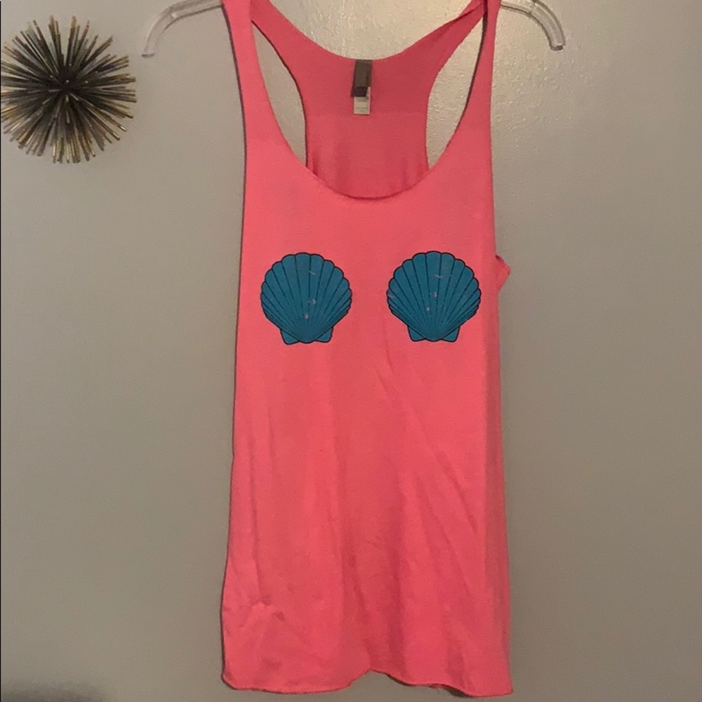 Pink mermaid racer back tank, size L